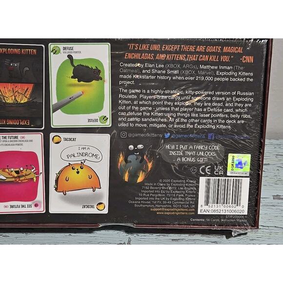 EXPLODING KITTENS Card Game Original Edition 7+ Sealed NEW Family Fun Game Night - Picture 4 of 4